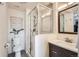 Beautiful bathroom features a glass enclosed shower, vanity with a sink, and a modern toilet at 717 S Carr Ave, Lafayette, CO 80026