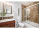 Well-lit bathroom showcases updated vanity and shower with modern accents at 5300 E Cherry Creek South Dr # 1327, Denver, CO 80246
