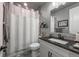 This is a bathroom with a shower and a vanity at 21916 E Swallow Pl, Aurora, CO 80016
