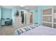 Spacious bedroom with a walk-in closet, desk, and decorative accents at 7404 La Quinta Ln, Lone Tree, CO 80124