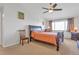 Main bedroom with a ceiling fan and carpet flooring at 660 S Alton Way # 10D, Denver, CO 80247