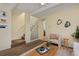 Open hallway features a decorative glass block wall and seamless transition to other living spaces at 3580 Broadway St # 3, Boulder, CO 80304