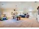Large finished basement featuring a pool table, built-in shelving, and a versatile recreational space at 38666 County Road 21, Elizabeth, CO 80107