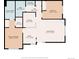 Detailed floor plan showcasing the layout of the house, including the living room, bedrooms, and kitchen at 4084 S Crystal Cir # 104, Aurora, CO 80014