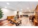 Spacious game room with a pool table, comfortable seating, and stylish decor at 1035 Colorado Blvd # 405, Denver, CO 80206