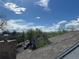 Rooftop view of neighborhood street, trees, and distant mountains against a blue sky with clouds at 2 N Pennsylvania St, Denver, CO 80203