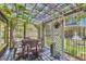 Charming patio with a dining table and foliage at 1701 Kingston St, Aurora, CO 80010