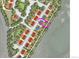 Community map shows property location in a neighborhood with trees and houses numbered for easy navigation at 1232 S Algonquian St, Aurora, CO 80018
