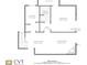 A detailed view of the floor plan showcasing kitchen, bedroom, living room and dining areas dimensions at 11115 E Alameda Ave # 201, Aurora, CO 80012