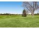Expansive view of the golf course featuring lush greenery, mature trees, and a clear blue sky at 32 Eagle Dr, Littleton, CO 80123
