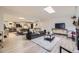 Open living space showcasing the living room, dining area, and kitchen with modern appliances at 32 Eagle Dr, Littleton, CO 80123