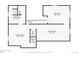 Basement layout displaying bathroom, bedroom, and living room with closet and stair location at 3580 Locust St, Denver, CO 80207