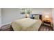 Cozy bedroom featuring a comfortable bed, two windows, and stylish bedside tables at 14867 E Pacific Pl, Aurora, CO 80014