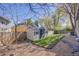 Backyard storage shed and fenced backyard at 14867 E Pacific Pl, Aurora, CO 80014