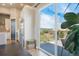Enjoy beautiful outdoor scenery from this covered balcony, with views of lush landscaping and the neighborhood at 670 Portland Rd, Monument, CO 80132