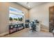 Home office with beautiful views, desk space and carpeted floor at 670 Portland Rd, Monument, CO 80132