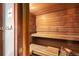 Inviting cedar sauna with wooden benches for relaxation and therapeutic heat at 2950 E 17Th Ave, Denver, CO 80206