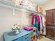 Walk-in closet featuring custom storage solutions, including shelving and hanging rods at 3893 Ute Mountain Trl, Castle Rock, CO 80109