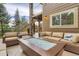 Cozy outdoor patio with a fire pit, comfortable seating, and stylish exterior lighting at 4965 Huntwick Pl, Highlands Ranch, CO 80130