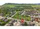 Wide aerial view of a neighborhood with mountain views showcasing community and surrounding landscape at 6013 Eldora St, Golden, CO 80403