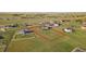 Areal view highlighting land size and positioning relative to Box Elder Creek at 881 Kirby Ct, Watkins, CO 80137