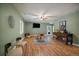 Basement area with laminate floors and neutral-toned walls at 8090 S Homesteader Dr, Morrison, CO 80465