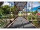 Unique bridge architecture featuring metal framing, offering a picturesque pathway over the river at 1401 Delgany St # 204, Denver, CO 80202