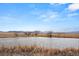Scenic pond surrounded by natural landscape with mountain views at 14958 Wistera Way, Broomfield, CO 80023