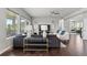 Bright living room featuring hardwood floors, large windows, comfortable seating, and an open-concept design at 23252 E Glidden Dr, Aurora, CO 80016