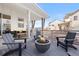 Spacious backyard patio with a fire pit and comfortable seating, perfect for outdoor gatherings and relaxation at 5984 Fulton St, Denver, CO 80238