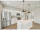 Modern kitchen features stainless steel appliances, white cabinets, and a kitchen island at 6225 N Nepal Ct, Aurora, CO 80019