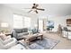 Cozy living room with modern décor, ample natural light, and an open floor plan to dining area at 17200 Waterhouse Cir # D, Parker, CO 80134