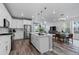 Bright, open living space featuring a modern kitchen, dining area, and comfortable seating at 2020 Sagerock Dr, Castle Pines, CO 80108