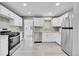 Modern kitchen with white cabinets and stainless steel appliances at 15235 W 43Rd Ave, Golden, CO 80403