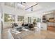 Bright living room with large windows, high ceilings, and an open floor plan to kitchen at 4340 Nelson Dr, Broomfield, CO 80023