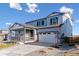 Two-story house with gray siding, stone accents, and a two-car garage at 3484 N Irvington St, Aurora, CO 80019