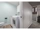 Convenient laundry room with modern washer and dryer units at 9832 High St, Thornton, CO 80229