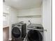 Modern laundry room with side-by-side, front-load washer and dryer at 5886 S Nepal Way, Centennial, CO 80015
