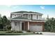 Charming two-story home featuring a brick-accented garage, covered porch, and lush lawn at 7307 S Yank Ct, Littleton, CO 80127