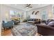 Cozy living room with bright windows, hardwood floors, and comfortable seating arrangements at 2853 Yosemite St, Denver, CO 80238
