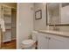 Clean bathroom with updated vanity and shower at 5690 W 80Th Pl # 91, Arvada, CO 80003