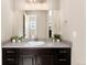 Modern bathroom with a gray countertop, stylish vanity, and lots of counter space at 228 Rogers Ct, Castle Rock, CO 80104