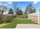 Spacious backyard featuring a well-maintained lawn, a small patio, and privacy fencing, great for outdoor activities at 3055 S Winona Ct, Denver, CO 80236