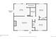 First floor plan showcasing a kitchen, living room with fireplace, bedrooms, and bathroom at 9825 W Walker Pl, Littleton, CO 80123