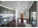 Spacious basement includes stylish cabinets and wine fridge at 8765 Canyon Wind St, Parker, CO 80138