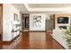 Elegant living room features hardwood floors, fireplace, and contemporary decor at 1133 14Th St # 2000, Denver, CO 80202