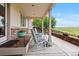 Charming back porch with rocking chairs and views of the serene landscape at 6618 Lynch Ln, Castle Rock, CO 80108