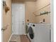 Functional laundry room with modern washer and dryer units, offering convenience and efficiency at 6618 Lynch Ln, Castle Rock, CO 80108
