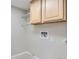 Bright laundry room featuring upper cabinets, wire shelving and utility connections at 14006 E Stanford Cir # K04, Aurora, CO 80015