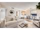 Bright living room boasts a comfortable sofa, stylish decor, and an open layout to the dining area at 14006 E Stanford Cir # K04, Aurora, CO 80015